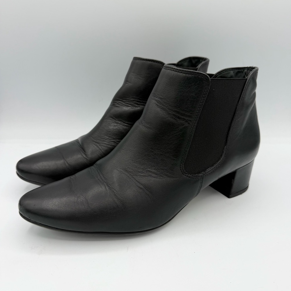 Paul Green Nell Hydro Black Leather Pointed toe boots Chelsea style